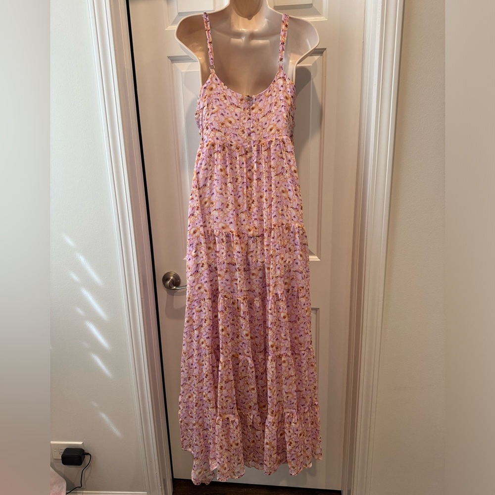 Astr Floral Maxi Dress in Pink and Purple - Picture 4 of 8